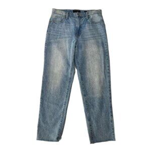 Lucky Brand High Rise Mom Jean Drew Frayed Hem Ankle Size 8/29 #1521